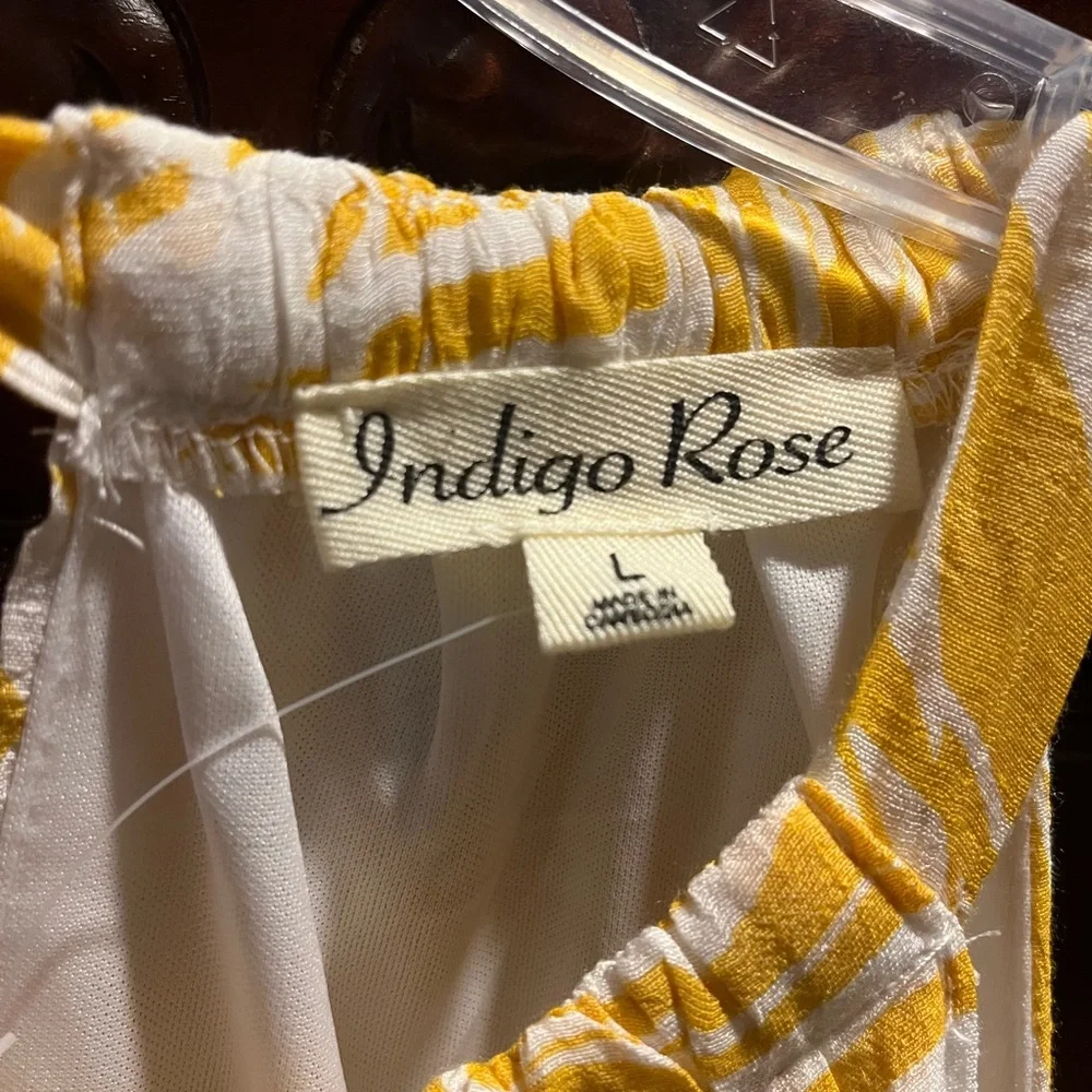 Indigo Rose Sunny Yellow Patterned Dress - Picture 2 of 8